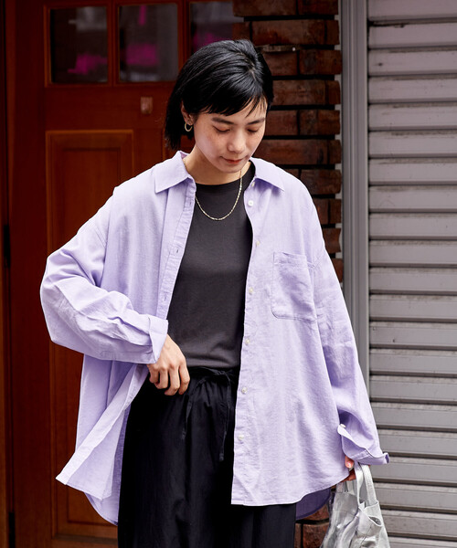 FREAK'S STORE(フリークスストア)の「リネンブレンド シャツ<セットアップ対応>(シャツ/ブラウス・レディース・ナチュラル/その他1/ラベンダー/ネイビー/レッド/ブラウン・フリ-)」の21枚目の写真