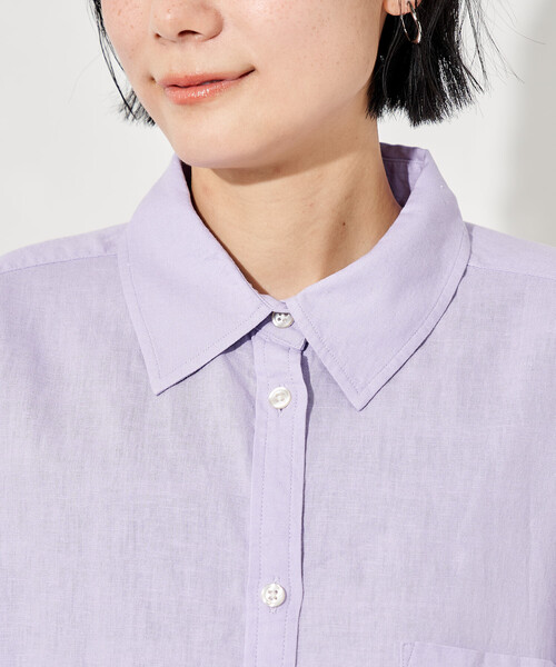 FREAK'S STORE(フリークスストア)の「リネンブレンド シャツ<セットアップ対応>(シャツ/ブラウス・レディース・ナチュラル/その他1/ラベンダー/ネイビー/レッド/ブラウン・フリ-)」の8枚目の写真