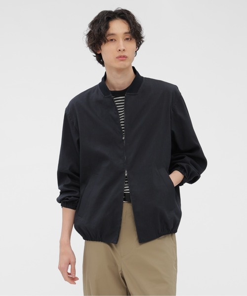 MARGARET HOWELL(マーガレットハウエル)の「LINEN WOOL SILK PLAINWEAVE(ブルゾン・メンズ・ネイビー・SMALL/MEDIUM/LARGE)」の1枚目の写真