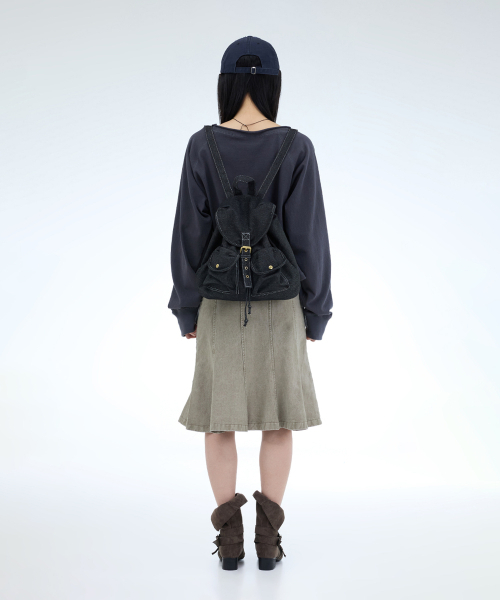 PORTERNA（ポルテナ）の「ROUGH CUTTING RAGLAN OFF-SHOULDER-3COLOR（Tシャツ/カットソー・レディース・ライトグレー/ブラック/チャコール・OS）」の6枚目の写真