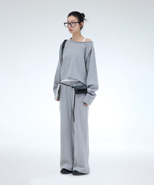 PORTERNA（ポルテナ）の「ROUGH CUTTING RAGLAN OFF-SHOULDER-3COLOR（Tシャツ/カットソー・レディース・ライトグレー/ブラック/チャコール・OS）」の17枚目の写真