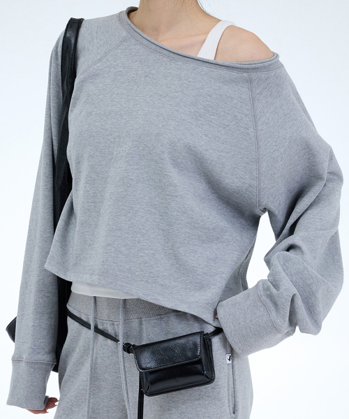 PORTERNA（ポルテナ）の「ROUGH CUTTING RAGLAN OFF-SHOULDER-3COLOR（Tシャツ/カットソー・レディース・ライトグレー/ブラック/チャコール・OS）」の20枚目の写真