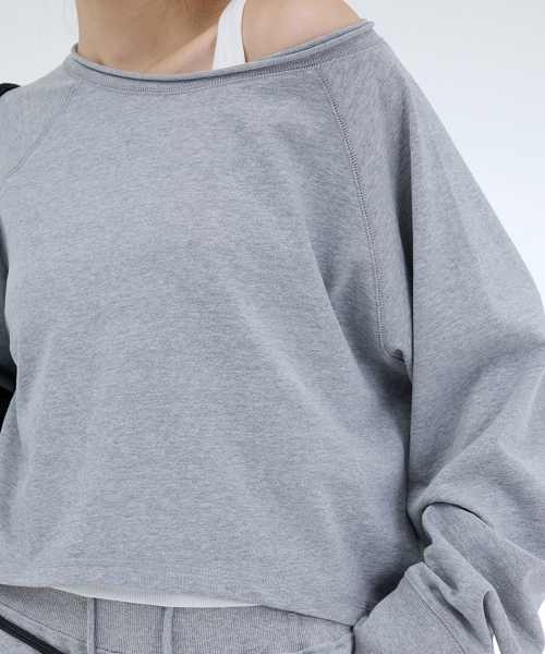PORTERNA（ポルテナ）の「ROUGH CUTTING RAGLAN OFF-SHOULDER-3COLOR（Tシャツ/カットソー・レディース・ライトグレー/ブラック/チャコール・OS）」の21枚目の写真