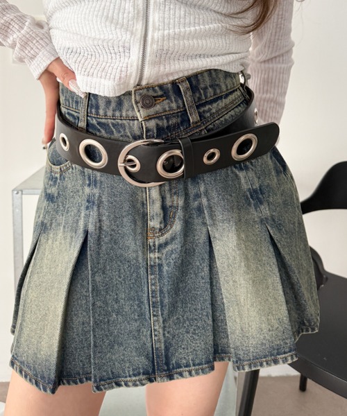 WEGO(ウィゴー)の「WEGO/ハトメ太ベルト(ベルト・レディース・ブラック・FREE)」の1枚目の写真