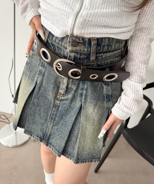 WEGO(ウィゴー)の「WEGO/ハトメ太ベルト(ベルト・レディース・ブラック・FREE)」の4枚目の写真