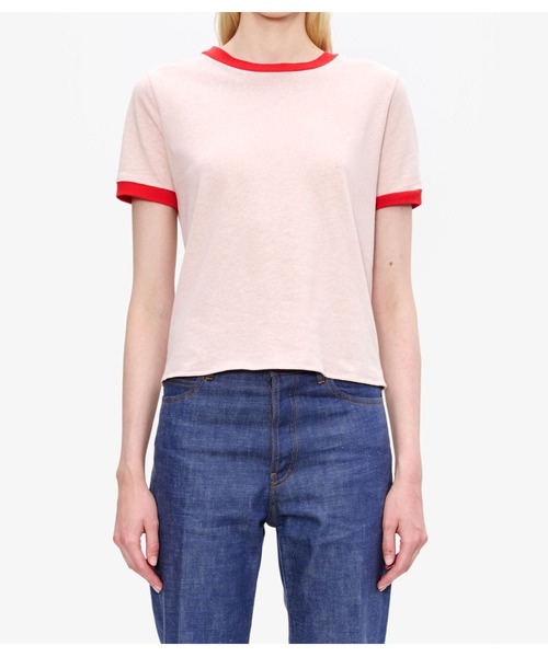 A.P.C.(アーペーセー)の「T-SHIRT RAYA(Tシャツ/カットソー・レディース・ピンク・S)」の4枚目の写真