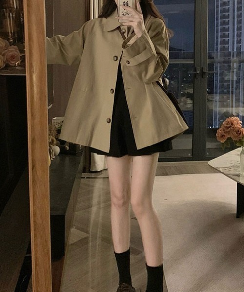 FAVORITO(ファヴォリート)の「ショートトレンチコート(その他アウター・レディース・ベージュ・XL/L/M)」の7枚目の写真