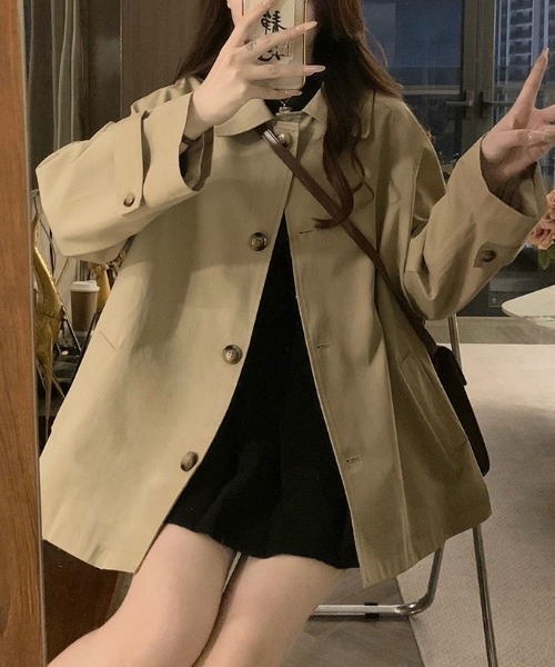 FAVORITO(ファヴォリート)の「ショートトレンチコート(その他アウター・レディース・ベージュ・XL/L/M)」の2枚目の写真