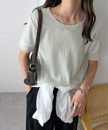 【WEB限定】ランダムリブ半袖Tシャツ