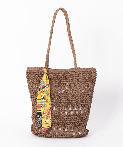 GLOBAL WORK(グローバルワーク)の「手編みペーパーBAG/651445(トートバッグ・レディース・ダークブラウン/ベージュ/ブラック・FREE)」の10枚目の写真