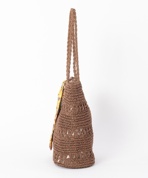GLOBAL WORK(グローバルワーク)の「手編みペーパーBAG/651445(トートバッグ・レディース・ダークブラウン/ベージュ/ブラック・FREE)」の9枚目の写真