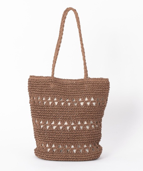 GLOBAL WORK(グローバルワーク)の「手編みペーパーBAG/651445(トートバッグ・レディース・ダークブラウン/ベージュ/ブラック・FREE)」の8枚目の写真