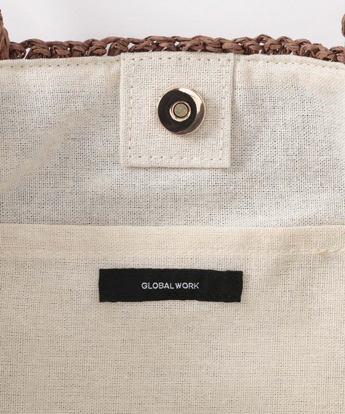 GLOBAL WORK(グローバルワーク)の「手編みペーパーBAG/651445(トートバッグ・レディース・ダークブラウン/ベージュ/ブラック・FREE)」の15枚目の写真