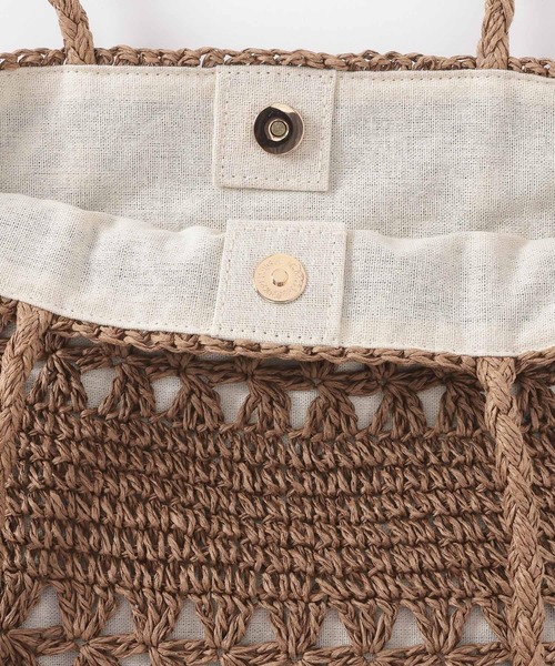 GLOBAL WORK(グローバルワーク)の「手編みペーパーBAG/651445(トートバッグ・レディース・ダークブラウン/ベージュ/ブラック・FREE)」の11枚目の写真