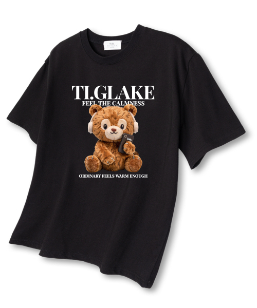 TI.GLAKE(ティーグレイク)の「ヘッドセットベア オーバーサイズ 半袖Tシャツ ブラック(Tシャツ/カットソー・メンズ・その他・LARGE/X-LARGE/XX-LARGE)」の1枚目の写真