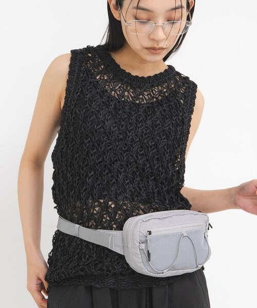 KBF(ケイビーエフ)の「メッシュポケットリップストップサコッシュ(ボディバッグ/ウエストポーチ・レディース・ブラウン/グレー・ONE)」の6枚目の写真