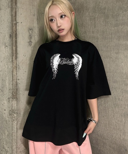 A'GEM9(エージェムナイン)の「A'GEM/9 × .kom 『A'GEM/9/エージェムナイン』 フェザー×クロスTシャツ(Tシャツ/カットソー・レディース・ホワイト/ブラック/グレー・FREE)」の17枚目の写真