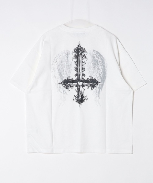 A'GEM9(エージェムナイン)の「A'GEM/9 × .kom 『A'GEM/9/エージェムナイン』 フェザー×クロスTシャツ(Tシャツ/カットソー・レディース・ホワイト/ブラック/グレー・FREE)」の12枚目の写真