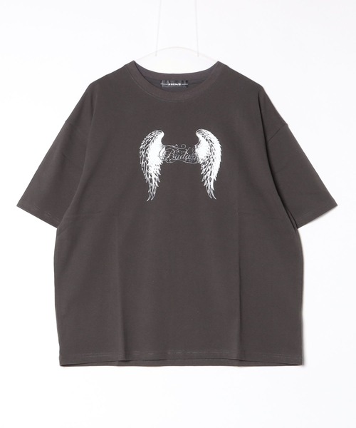 A'GEM9(エージェムナイン)の「A'GEM/9 × .kom 『A'GEM/9/エージェムナイン』 フェザー×クロスTシャツ(Tシャツ/カットソー・レディース・ホワイト/ブラック/グレー・FREE)」の14枚目の写真