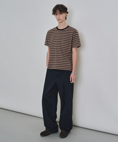 COSTUME O’CLOCK(コスチュームオクロック)の「ストライプセミクロップショートスリーブTシャツ2COLORCOOSTS263(Tシャツ/カットソー・メンズ・ブラウン/カーキ・MEDIUM/LARGE/X-LARGE)」の6枚目の写真