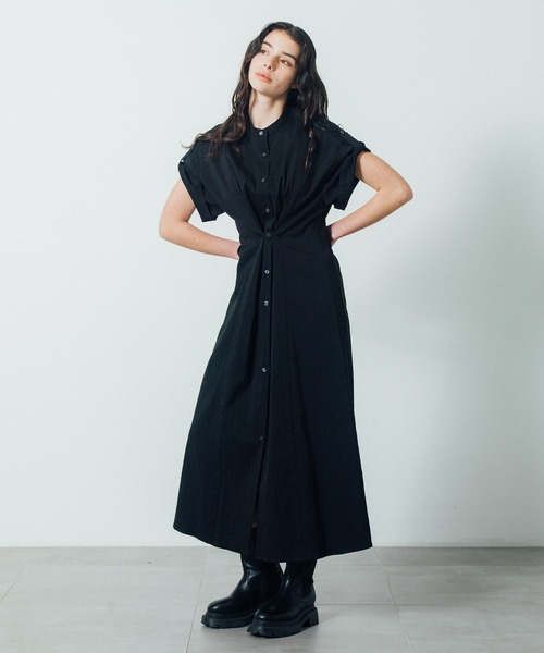 CITY TOKYO（シティトウキョウ）の「【CITY TOKYO/シティートウキョウ】Back Tuck Arrangement Dress / バックタックアレンジメントワンピース（ワンピース・レディース・ホワイト・1/2）」の10枚目の写真