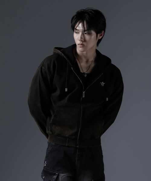 CARMID（カミド）の「アンティークピグメントクロップフードジップアップ[ブラウン]（パーカー・メンズ・その他・1/2/3）」の4枚目の写真