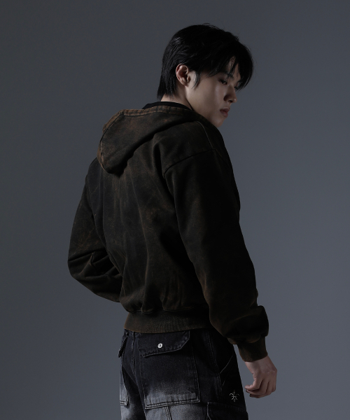 CARMID（カミド）の「アンティークピグメントクロップフードジップアップ[ブラウン]（パーカー・メンズ・その他・1/2/3）」の5枚目の写真