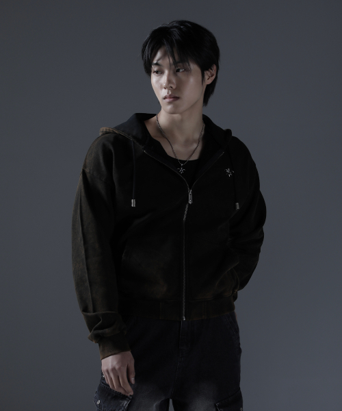 CARMID（カミド）の「アンティークピグメントクロップフードジップアップ[ブラウン]（パーカー・メンズ・その他・1/2/3）」の8枚目の写真