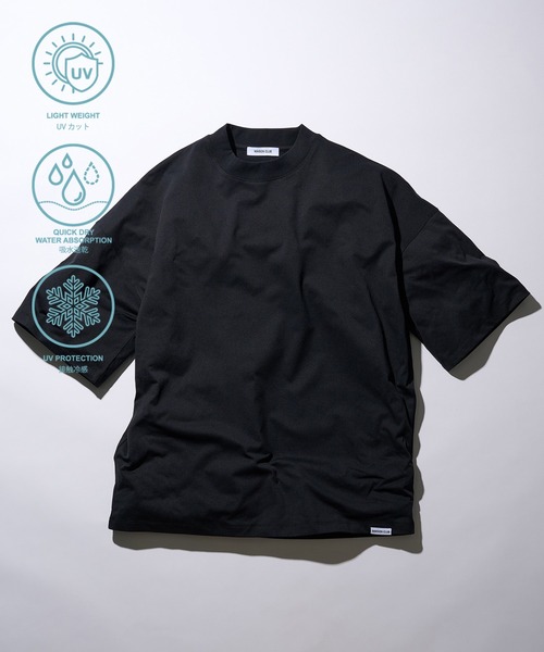 MAISON CLUB（メゾンクラブ）の「【MAISON CLUB】TACTICAL MOCK NECK TEE　/ タクティカルモックネックTシャツ　水陸両用/ストレッチ素材/速乾/UVカット/水着（Tシャツ/カットソー・メンズ・ブラック/グレー・L/M）」の5枚目の写真