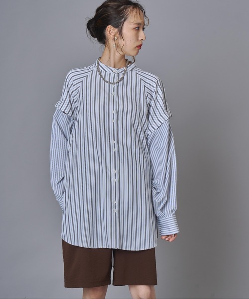terrace(テラス)の「セパレートスリーブマルチウェイシャツ(シャツ/ブラウス・レディース・ベージュ/オフホワイト/サックスブルー・FREE)」の6枚目の写真