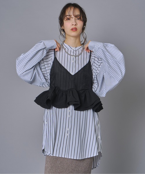 terrace(テラス)の「セパレートスリーブマルチウェイシャツ(シャツ/ブラウス・レディース・ベージュ/オフホワイト/サックスブルー・FREE)」の12枚目の写真