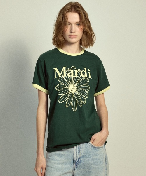 Mardi Mercredi マルディメクルディ Tシャツ NAVY GREEN Mardi Mercredi｜マルディメクルディのトップス（グリーン・カーキ