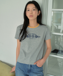 モニカリンガーハーフTシャツ_MELANGE GRAY(WB6TP30)