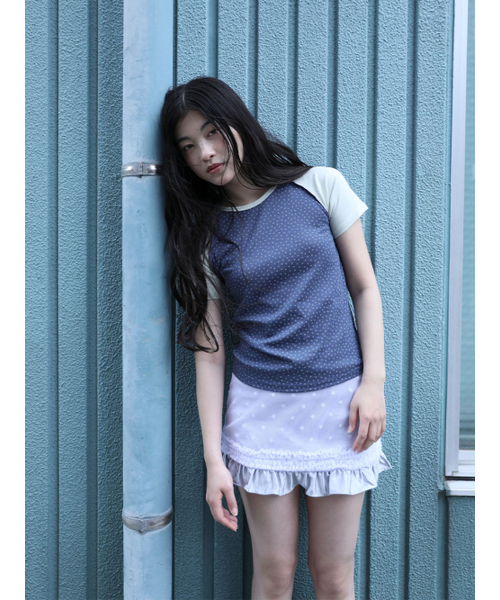 UGLY SHADOW(アグリーシャドウ)の「STAR CONTRAST RAGLAN T-SHIRT(NAVY)(Tシャツ/カットソー・レディース・その他・FREE)」の1枚目の写真