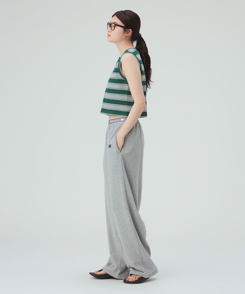BEAMS HEART(ビームスハート)の「【EXCLUSIVE】RUSSELL ATHLETIC / ワッフル ボーダー ノースリーブ Tシャツ(Tシャツ/カットソー・レディース・グリーン/ネイビー・FREE)」の5枚目の写真