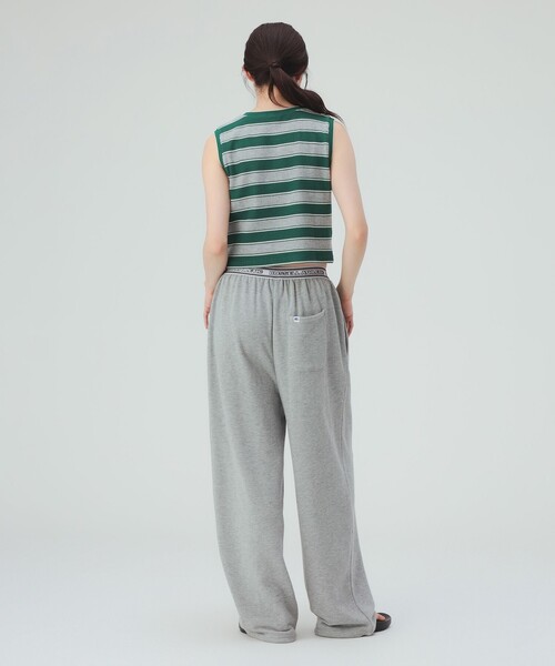 BEAMS HEART(ビームスハート)の「【EXCLUSIVE】RUSSELL ATHLETIC / ワッフル ボーダー ノースリーブ Tシャツ(Tシャツ/カットソー・レディース・グリーン/ネイビー・FREE)」の6枚目の写真