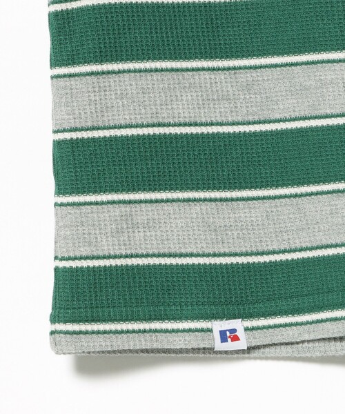 BEAMS HEART(ビームスハート)の「【EXCLUSIVE】RUSSELL ATHLETIC / ワッフル ボーダー ノースリーブ Tシャツ(Tシャツ/カットソー・レディース・グリーン/ネイビー・FREE)」の11枚目の写真