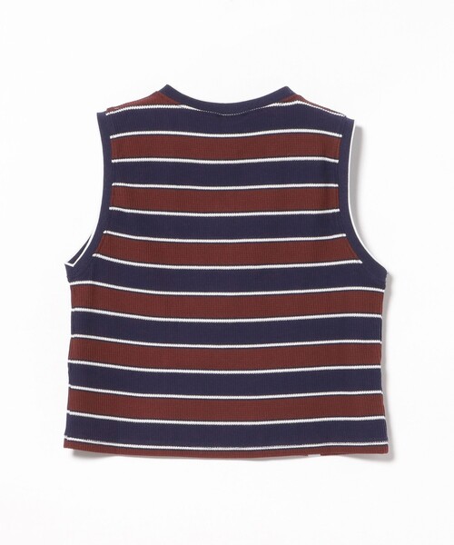 BEAMS HEART(ビームスハート)の「【EXCLUSIVE】RUSSELL ATHLETIC / ワッフル ボーダー ノースリーブ Tシャツ(Tシャツ/カットソー・レディース・グリーン/ネイビー・FREE)」の16枚目の写真