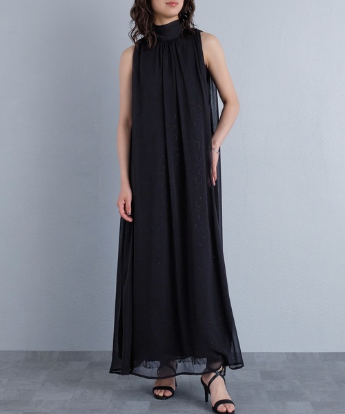 murea(ミュレア)の「シアーシフォンフラワーチュールボウタイロングワンピース(ワンピース・レディース・ブラック/アイボリー・FREE)」の10枚目の写真
