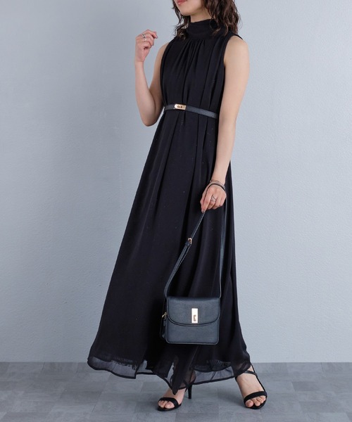 murea(ミュレア)の「シアーシフォンフラワーチュールボウタイロングワンピース(ワンピース・レディース・ブラック/アイボリー・FREE)」の16枚目の写真