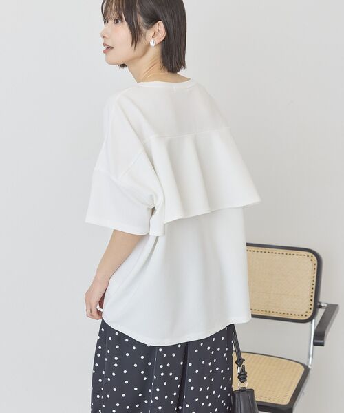 AMERICAN HOLIC(アメリカンホリック)の「【WEB限定】バックフリル半袖プルオーバー(Tシャツ/カットソー・レディース・チャコールグレー/オフホワイト/ネイビー/ブラック/ライトベージュ・M/L)」の13枚目の写真