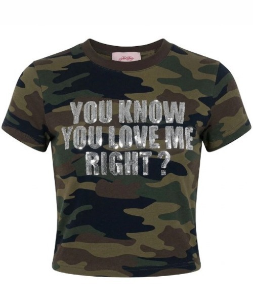 SUPPLIER(サプライヤー)の「A'GEM/9 × .kom 『SUPPLIER/サプライヤー』 You Know You Love Me Cropped Tee/ユー ノウ ユー ラブ ミー クロップド T シャツ(Tシャツ/カットソー・レディース・ブラック/カーキ・S)」の6枚目の写真