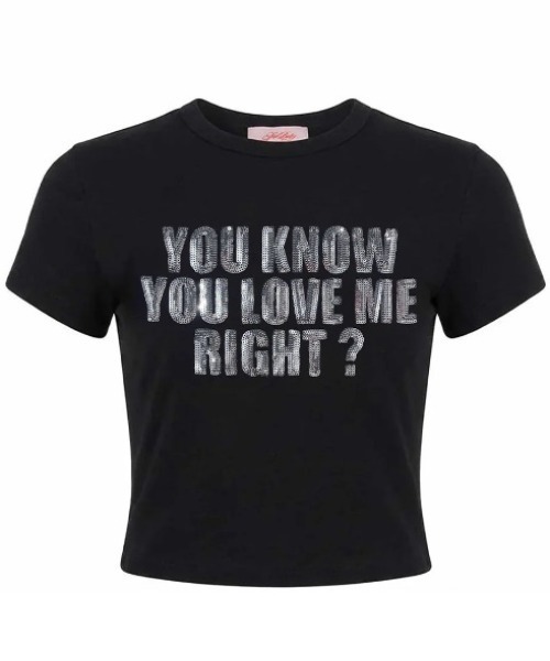 SUPPLIER(サプライヤー)の「A'GEM/9 × .kom 『SUPPLIER/サプライヤー』 You Know You Love Me Cropped Tee/ユー ノウ ユー ラブ ミー クロップド T シャツ(Tシャツ/カットソー・レディース・ブラック/カーキ・S)」の5枚目の写真
