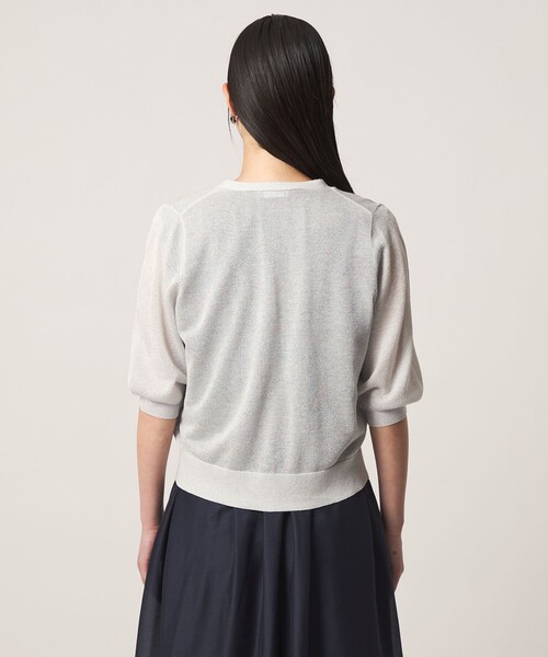 A DAY IN THE LIFE UNITED ARROWS(アデイインザライフユナイテッドアローズ)の「シアーVネックカーディガン 5分袖 ‐ウォッシャブル‐ <A DAY IN THE LIFE>(ニット/セーター・レディース・ブラウン系/ピンク/ブラック/ライトグレー・FREE)」の11枚目の写真
