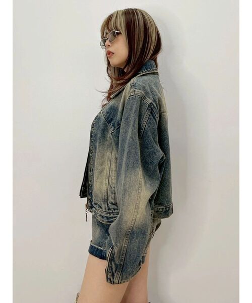 EVRIS(エヴリス)の「クロスモチーフスタッズデニムブルゾン【セットアップ着用可能】(デニムジャケット・レディース・インディゴブルー/ブルー/ブラック・FREE)」の22枚目の写真