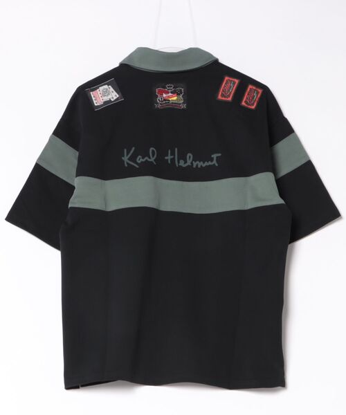 KARL HELMUT(カールヘルム)の「ネーム付きバックロゴラガーシャツ(Tシャツ/カットソー・メンズ・ネイビー×ホワイト/ホワイト×ピンク/ブラック×グリーン・FREE)」の14枚目の写真
