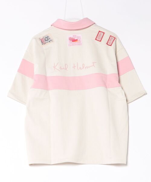 KARL HELMUT(カールヘルム)の「ネーム付きバックロゴラガーシャツ(Tシャツ/カットソー・メンズ・ネイビー×ホワイト/ホワイト×ピンク/ブラック×グリーン・FREE)」の15枚目の写真