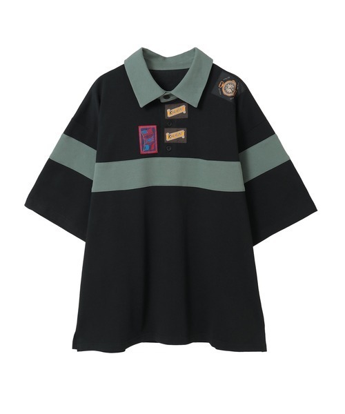 KARL HELMUT(カールヘルム)の「ネーム付きバックロゴラガーシャツ(Tシャツ/カットソー・メンズ・ネイビー×ホワイト/ホワイト×ピンク/ブラック×グリーン・FREE)」の2枚目の写真