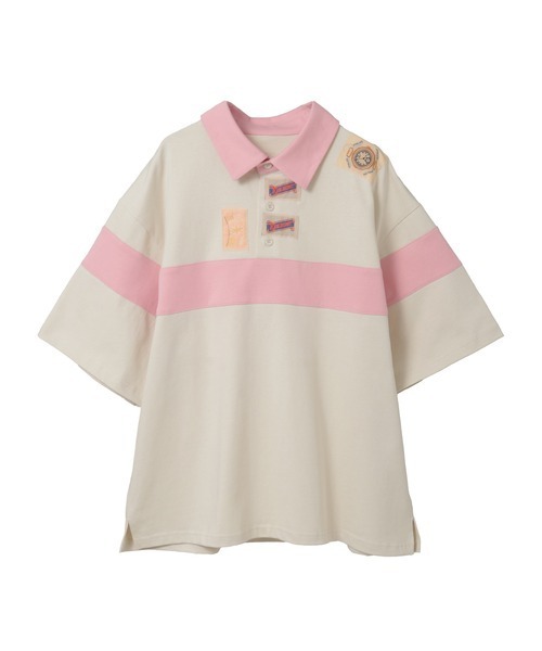 KARL HELMUT(カールヘルム)の「ネーム付きバックロゴラガーシャツ(Tシャツ/カットソー・メンズ・ネイビー×ホワイト/ホワイト×ピンク/ブラック×グリーン・FREE)」の4枚目の写真