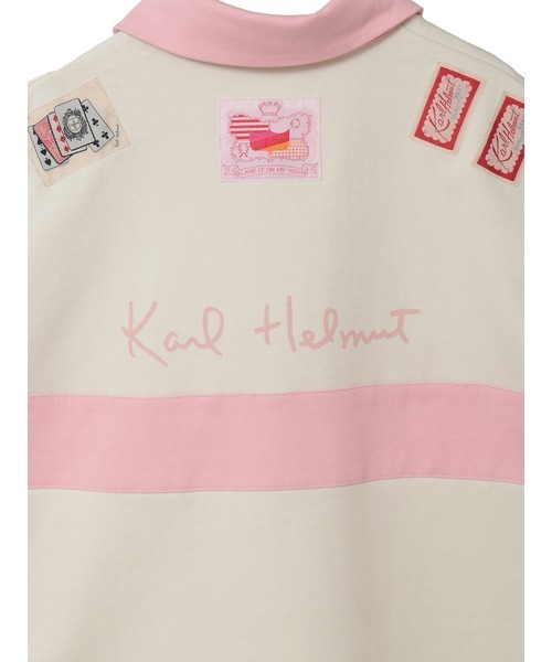 KARL HELMUT(カールヘルム)の「ネーム付きバックロゴラガーシャツ(Tシャツ/カットソー・メンズ・ネイビー×ホワイト/ホワイト×ピンク/ブラック×グリーン・FREE)」の10枚目の写真